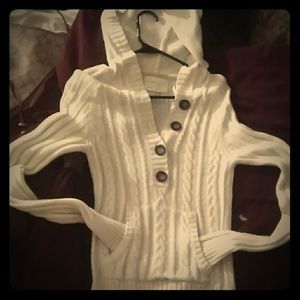 Aeropastàle ribbed knit hooded sweater